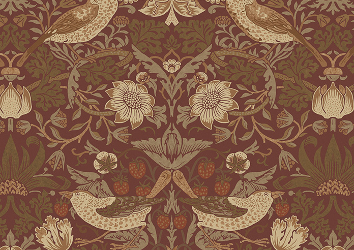 William Morris At Home Strawberry Thief, Acorn - Roller Blind - Image 6
